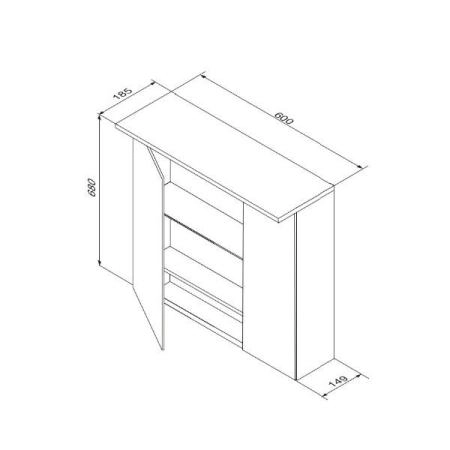 Зеркальный шкаф Am.Pm Spirit M70MCX0601WG 60 см с подсветкой,цвет белый глянец