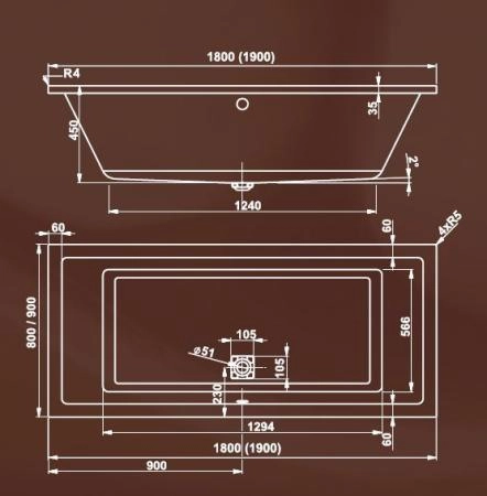 Ванна Vagnerplast Cavallo VPBA190CAV2X-04 190x90
