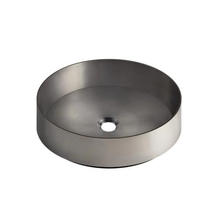 Gessi 316 Раковина 40 см, без отв., для установки на столешницу, без перелива, нержавеющая сталь, цвет: Steel brushed