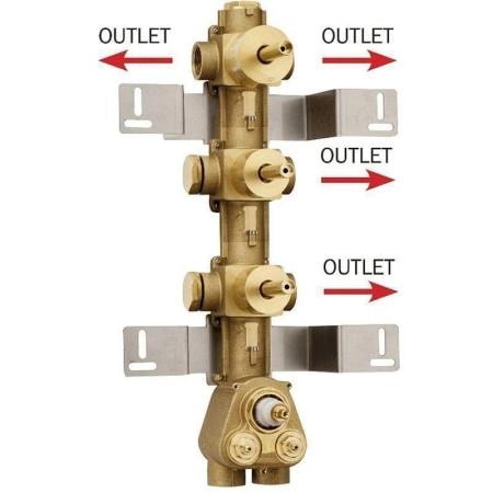 Скрытая часть с девиатором для термостата HighFlow Bossini Outlets Z030271000 на 4 выхода