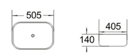 Раковина SantiLine SL-1046 50,5x40,5 на столешницу керамическая Белый