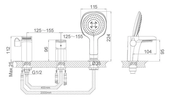 Смеситель для ванны D&K Berlin Steinbeis (DA1434216)