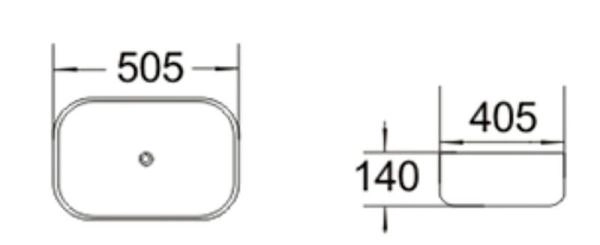 Раковина SantiLine SL-1046 50,5x40,5 на столешницу керамическая Белый