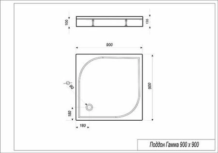 Поддон Эстет Гамма 90x90 квадрат