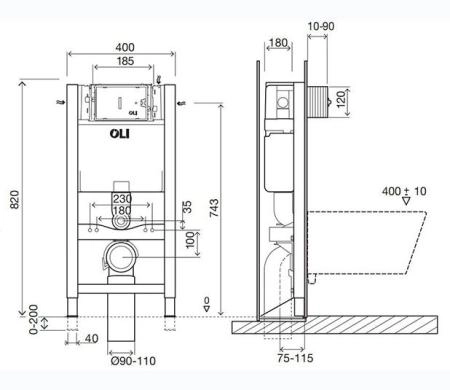 Инсталляция OLI Expert Evo 820 014092 механическая, самонесущая