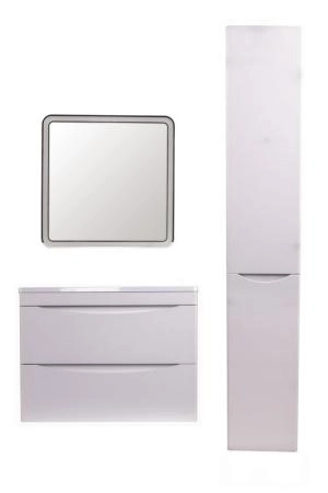 Тумба подвесная Style Line Бергамо мини 70 (2 ящ.) Люкс антискрейтч белый, PLUS