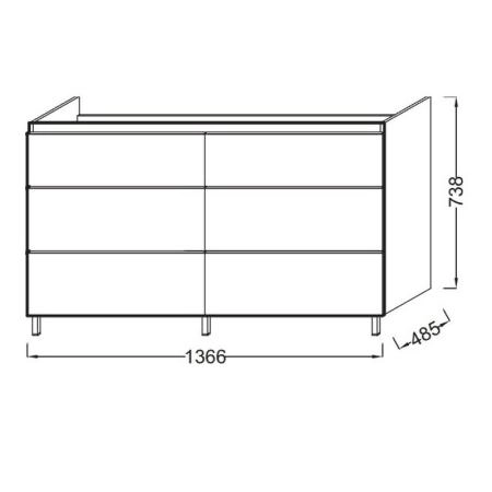 Тумба под раковину Jacob Delafon ODEON UP EB996-E10 137 см цвет квебекский дуб