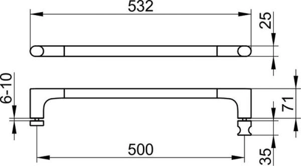Ручка двери душевого ограждения KEUCO Edition 400 11508010502 Хром 530 мм