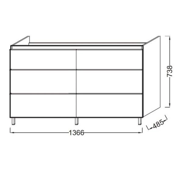 Тумба под раковину Jacob Delafon ODEON UP EB996-E10 137 см цвет квебекский дуб