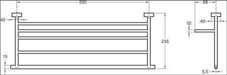 Полка для полотенец Jacob Delafon MÉCANIQUE E77882-CP 56 см хром