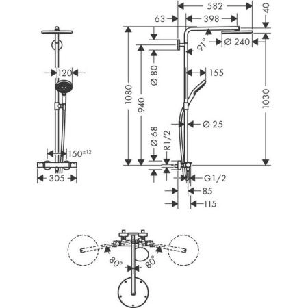 Душевая система Hansgrohe Raindance Select S 27633000, хром