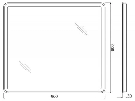 Зеркало Belbagno SPC-MAR-600-800-LED-BTN Led подсветка вкл/выкл 600x30x800