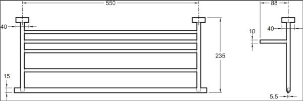 Полка для полотенец Jacob Delafon MÉCANIQUE E77882-CP 56 см хром