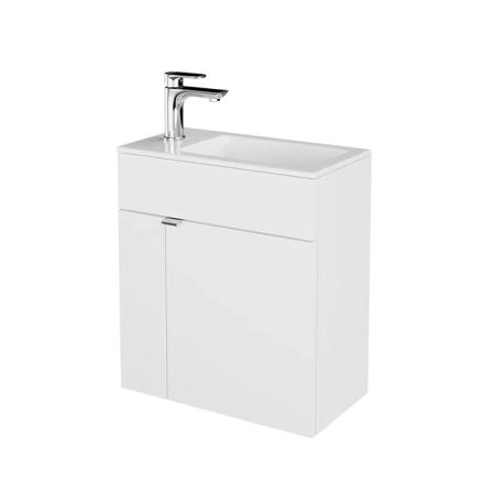 Kerama Marazzi Lato Тумба подвесная с раковиной, 49.5х27х55см., с дверцей, цвет: белая глянцевая