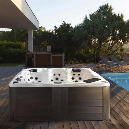 Gruppo Treesse Mykonos Минибассейн 211х211х86см., отдельностоящий с гидромассажем, с цифр и автомат сист. цвет: серый/белый