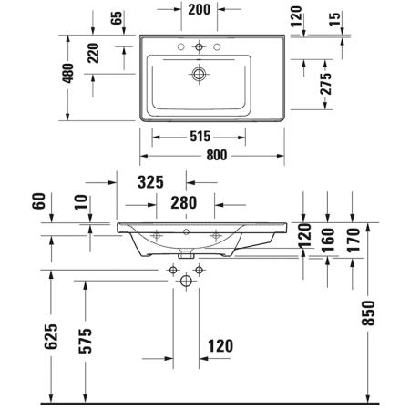Duravit D-Neo Раковина накладная 80х48см, с переливом, с 1 отв., цвет: белый