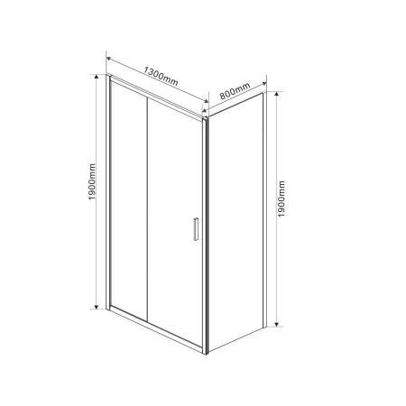 Душевой уголок Vincea Garda VSR-1G8013CH, 1300*800, хром, стекло шиншилла