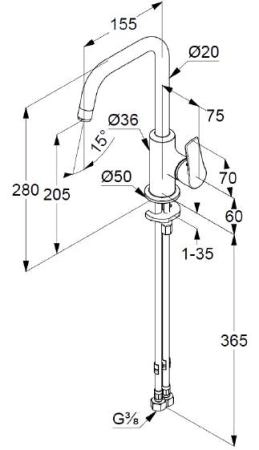 Смеситель для раковины Kludi Pure&Solid 340240575