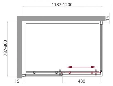 Душевой уголок BelBagno UNO 120x100 прозрачное стекло 5 мм профиль хром UNO-AH-1-120/100-C-Cr