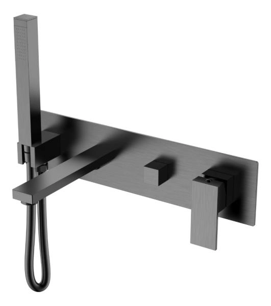 Смеситель для ванны Boheme встроенный Qubic Matt Gun Metal 474-2-GM