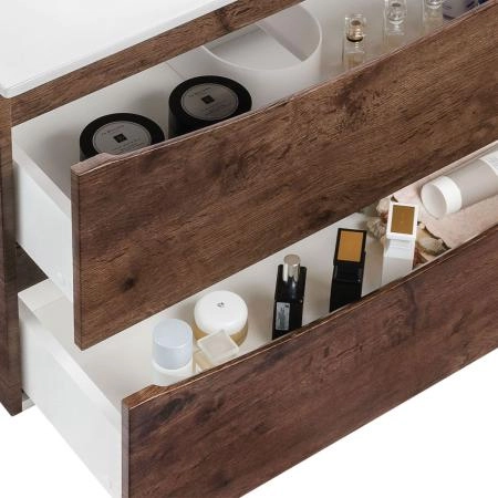 Тумба под раковину Vincea Mia 650 подвесная, 2 выкатных ящика soft close, R.Wood