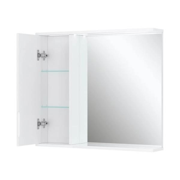 Зеркало-шкаф с LED подсветкой Volna Joli 80 левое (белый)