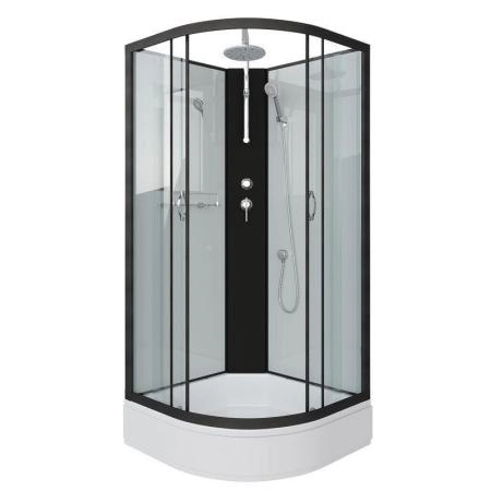 Душевая кабина Niagara NG-6701-14BKT 900х900х2100-2400 средний поддон 26см стекло прозрачное черные профиля