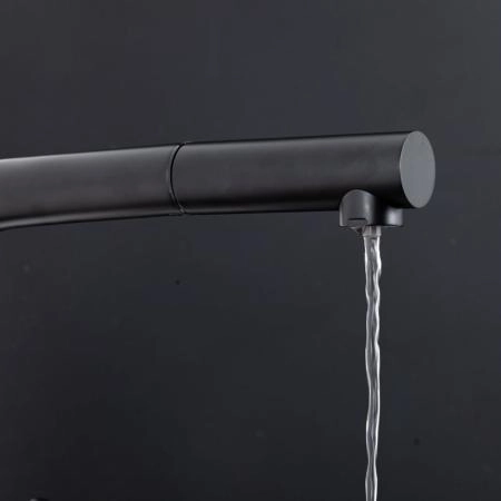 Смеситель GAPPO G4397-76 для кухни с выдвижным изливом и подключением фильтра, черный