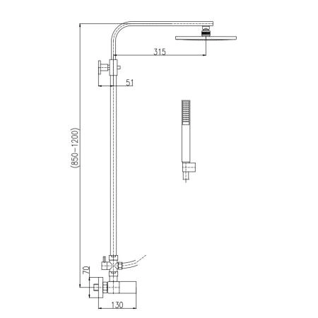 Смеситель Rav Slezak LOIRA LR580.5/6 для душа, цвет Хром с душевым гарнитуром