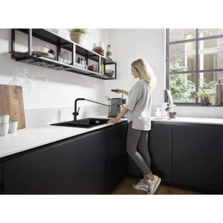 Hansgrohe 72808670 Talis M54 Смеситель для кухни 270 мм, выдвижной Г излив, матовый черный