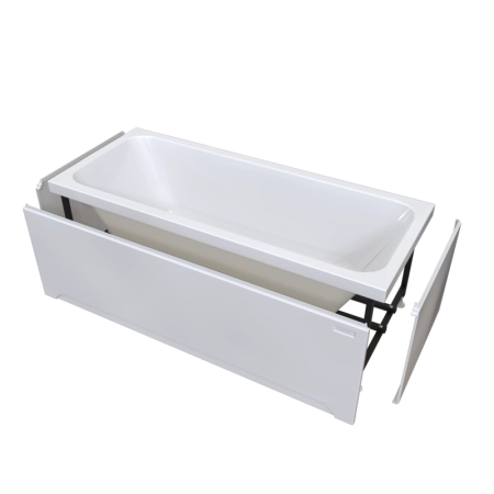 Ванна акриловая "ПАТРИСИЯ 175х75", рама-подставка, фронтальная панель, слив-перелив автомат с сеточкой (бронза, с сифоном)