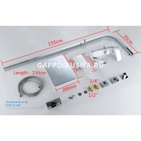 Душевая система Gappo G2407-8 белый хром