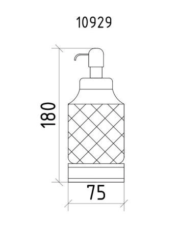 Настольный диспенсер Boheme Royal Cristal 10929-CR-B хром с черными кристаллами
