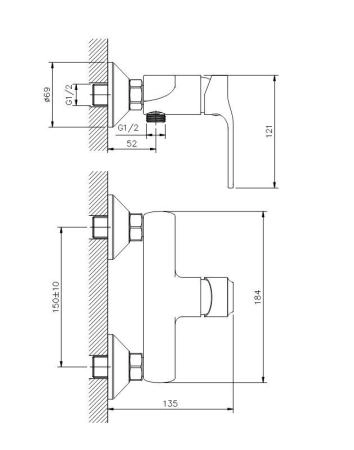 Смеситель Koller Pool STREAM для душа