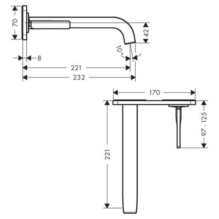 Смеситель для раковины Axor Citterio E 36114000 хром