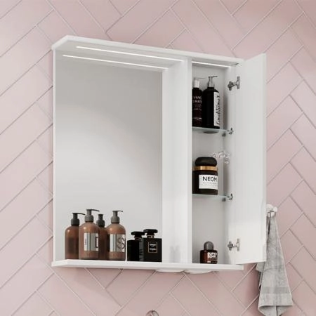 Зеркало-шкаф Volna Adel 60 правый белый глянец