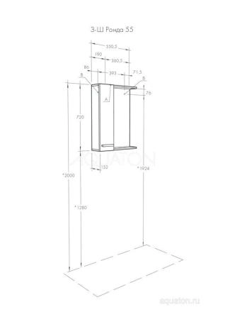 Зеркальный шкаф AQUATON Ронда PRO 55 дуб соммерсет 1A208602RSC2L