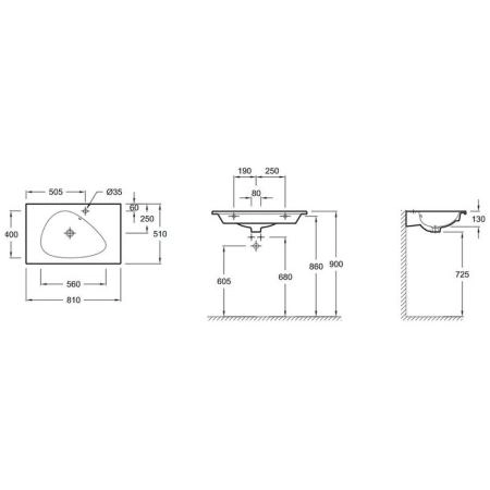 Раковина Jacob Delafon NOUVELLE VAGUE EXAR112-Z-00 80 см подвесная