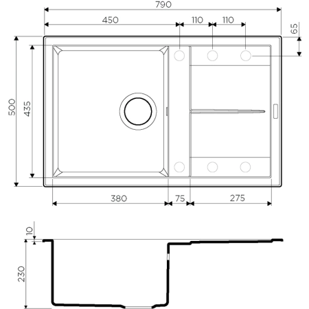 Кухонная мойка Omoikiri Sumi 79-CH 4993669, 790*500 шампань