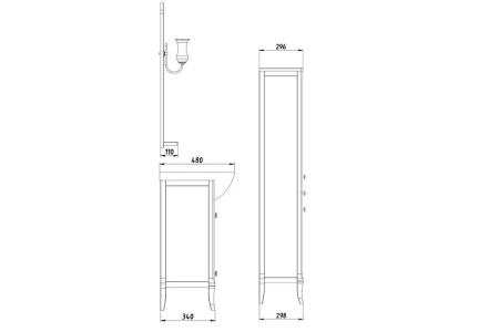 Тумба под раковину ASB-Woodline Салерно 80 антикварный орех