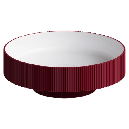 Раковина накладная Boheme рифленая SOLE Corian 400*130 Burgundy 801-R-BUR