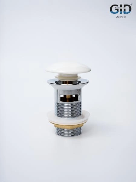 Донный клапан Gid с переливом Wh100-1 71102K белый 7x7x10