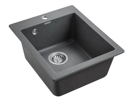 Мойка для кухни Paulmark LEER, PM104249-DG, графит, 415х490 мм