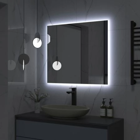 Зеркало Континент Trezhe Led 800х700 с бесконтактным сенсором, холодная подсветка ЗЛП534