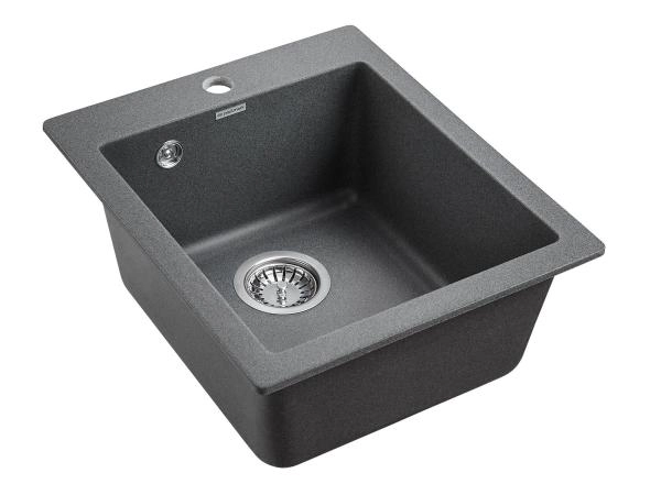 Мойка для кухни Paulmark LEER, PM104249-DG, графит, 415х490 мм