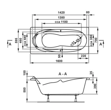 Ванна Vagnerplast Kleopatra VPBA167KLE2X-04 160x70 см акриловая