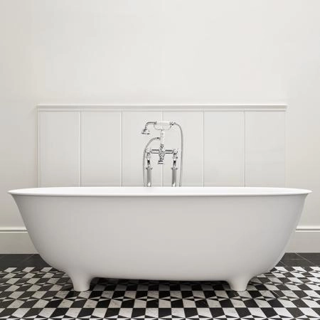 Devon&Devon Dove Ванна отдельностоящая, 170.5х85 см, из White tec plus, на ножках, с донным клапаном, цвет: белый
