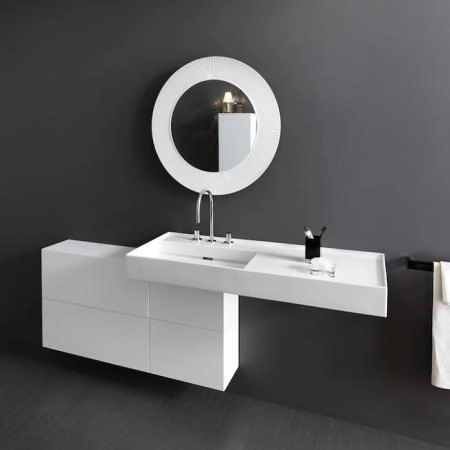 Laufen Kartell Раковина 1200х460х120мм без перелива, с 1 отв. под смеситель, со скр сливом, полка справа, с покр. LLC, цвет: белый