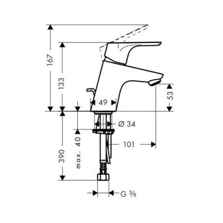 Hansgrohe Focus Смеситель для раковины, 1 отв., цвет: хром