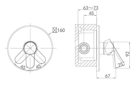 Смеситель для душа встраиваемый D&K Rhein Marx (DA1394601)